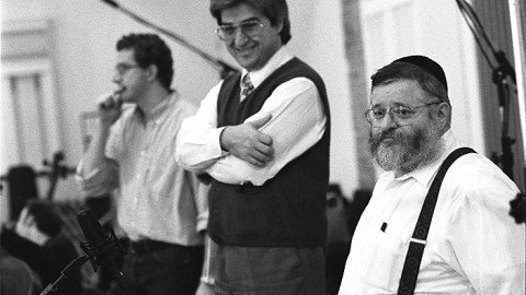 Conductor Marios Papadopoulos and Cantor Benzion Miller.