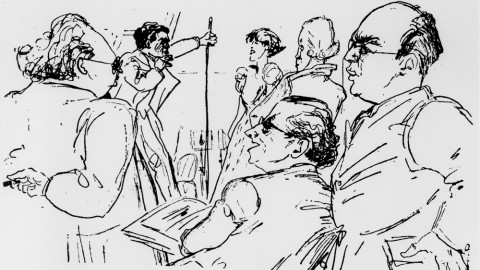 Kurt Weill's Eternal Road rehearsal sketch by Benedikt Doblin