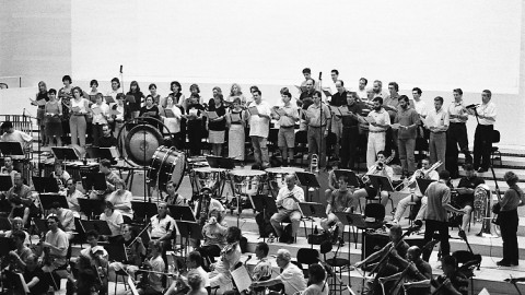 Members of Coral Cármina and the Barcelona Symphony-National Orchestra of Catalonia