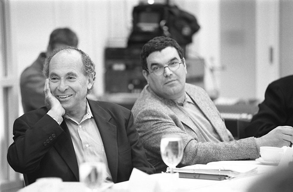 Composers Charles Davidson and Ofer Ben-Amots at a Milken Archive Editorial Boar